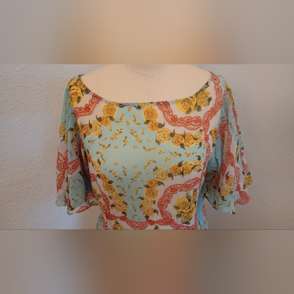 SALE NWT De La Vali Sheer Dress - Picture 4 of 13